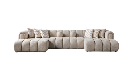 Lis Sand Boucle Double Chaise 147" Sectional view 13