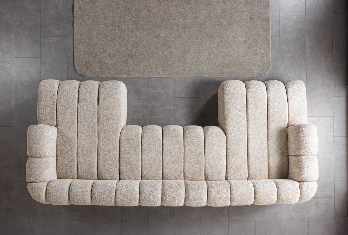 Lis Sand Boucle Double Chaise 147" Sectional view 5
