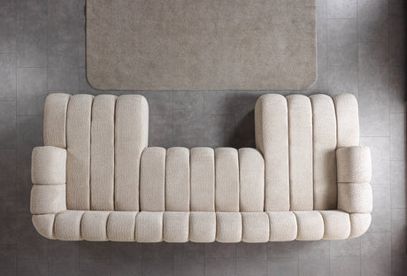 Lis Sand Boucle Double Chaise 147" Sectional view 5