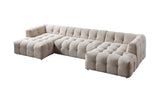 Ivy Sand Boucle Double Chaise 146" Sectional view 15