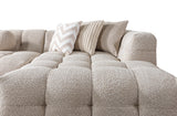 Ivy Sand Boucle Double Chaise 146" Sectional view 8