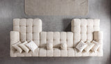 Ivy Sand Boucle Double Chaise 146" Sectional view 4