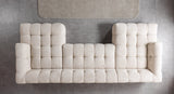 Ivy Sand Boucle Double Chaise 146" Sectional view 5
