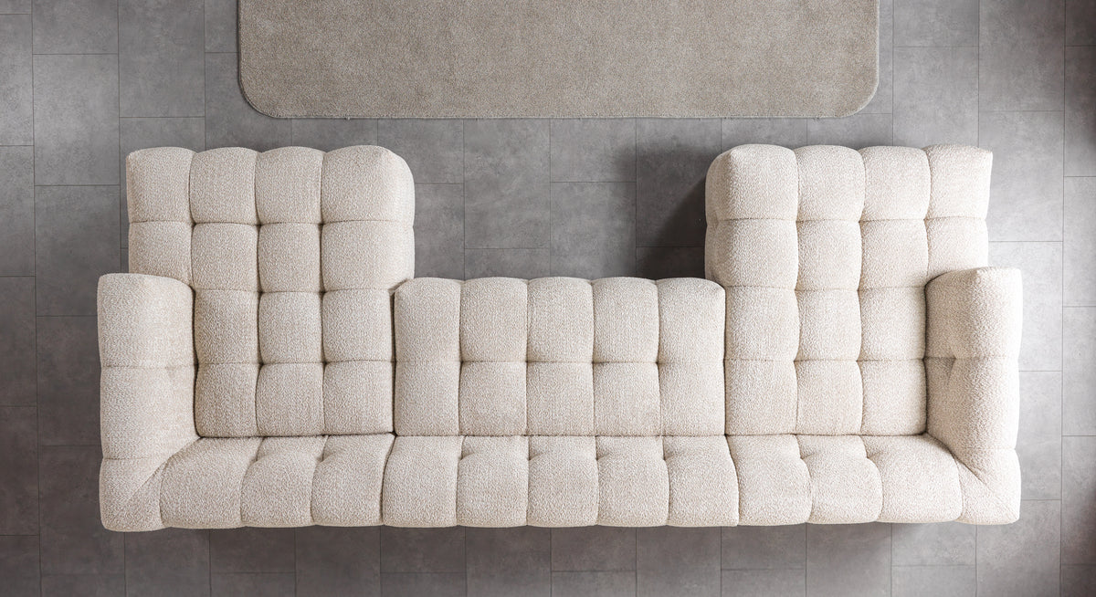 Ivy Sand Boucle Double Chaise 146" Sectional view 5