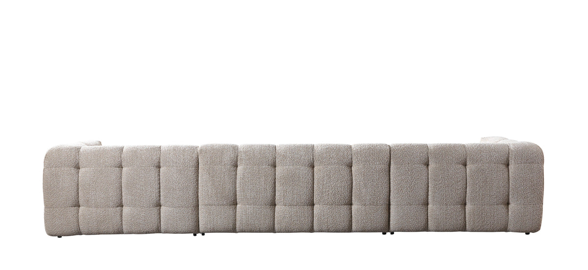 Ivy Sand Boucle Double Chaise 146" Sectional view 16