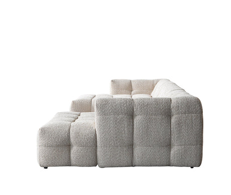 Ivy Sand Boucle Double Chaise 146" Sectional view 18