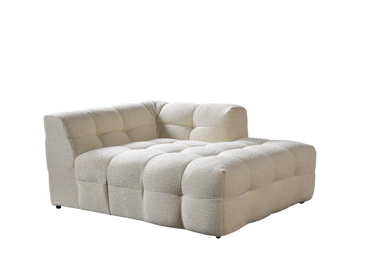 Ivy Ivory Boucle Double Chaise 146" Sectional view 21