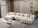 Ivy Ivory Boucle Double Chaise 146" Sectional view 3