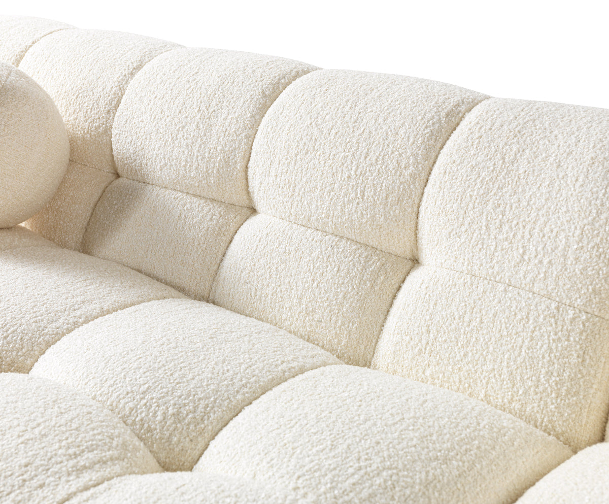 Ivy Ivory Boucle Double Chaise 146" Sectional view 10