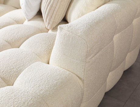 Ivy Ivory Boucle Double Chaise 146" Sectional view 8