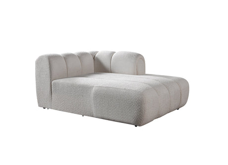 Lis Ivory Boucle Double Chaise 147" Sectional view 21