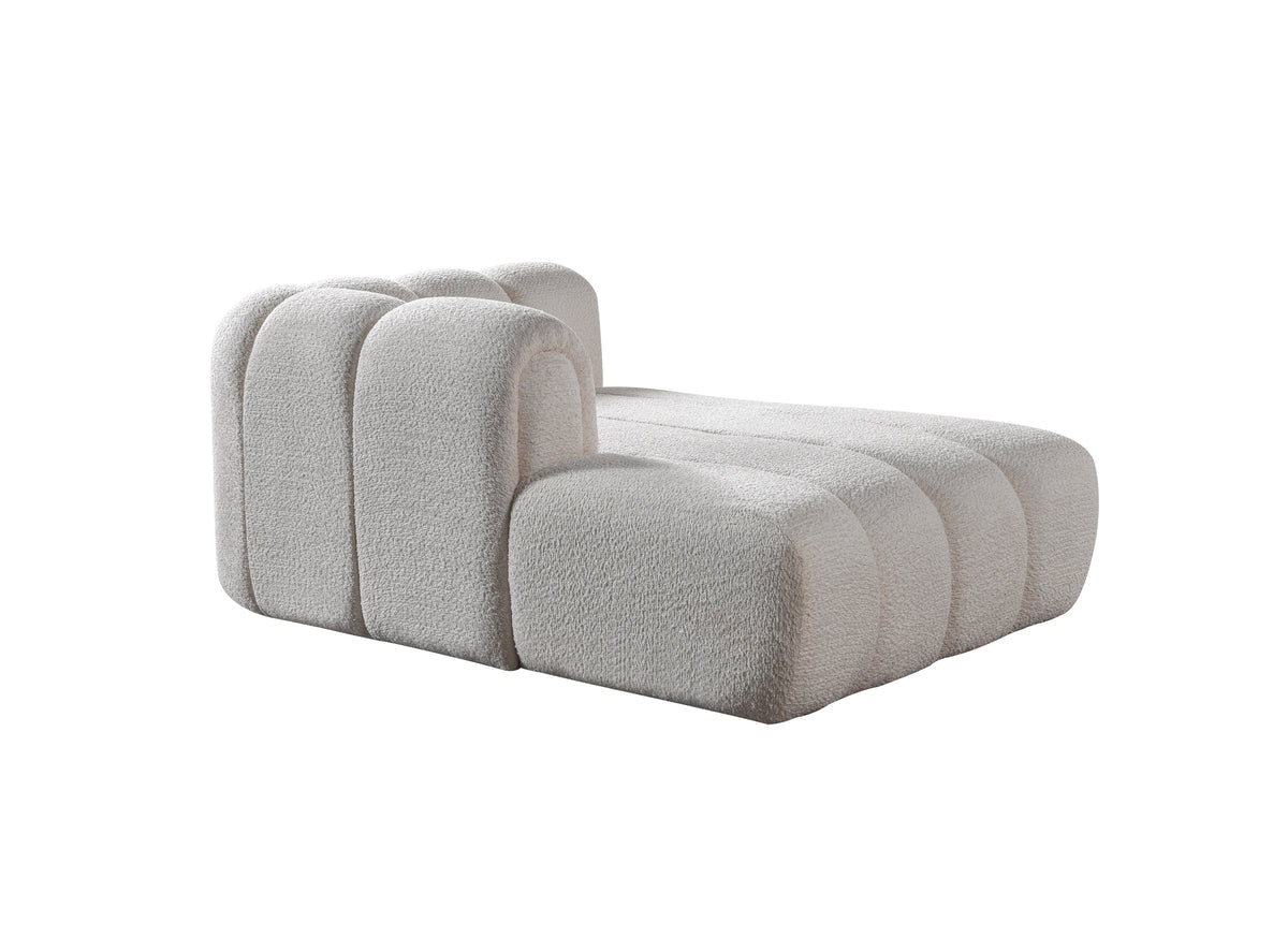 Lis Ivory Boucle Double Chaise 147" Sectional view 19