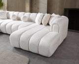 Lis Ivory Boucle Double Chaise 147" Sectional view 6