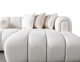 Lis Ivory Boucle Double Chaise 147" Sectional view 8