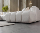 Lis Ivory Boucle Double Chaise 147" Sectional view 7