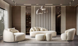 Bonita Ivory Boucle Round Sofa 71" view 4