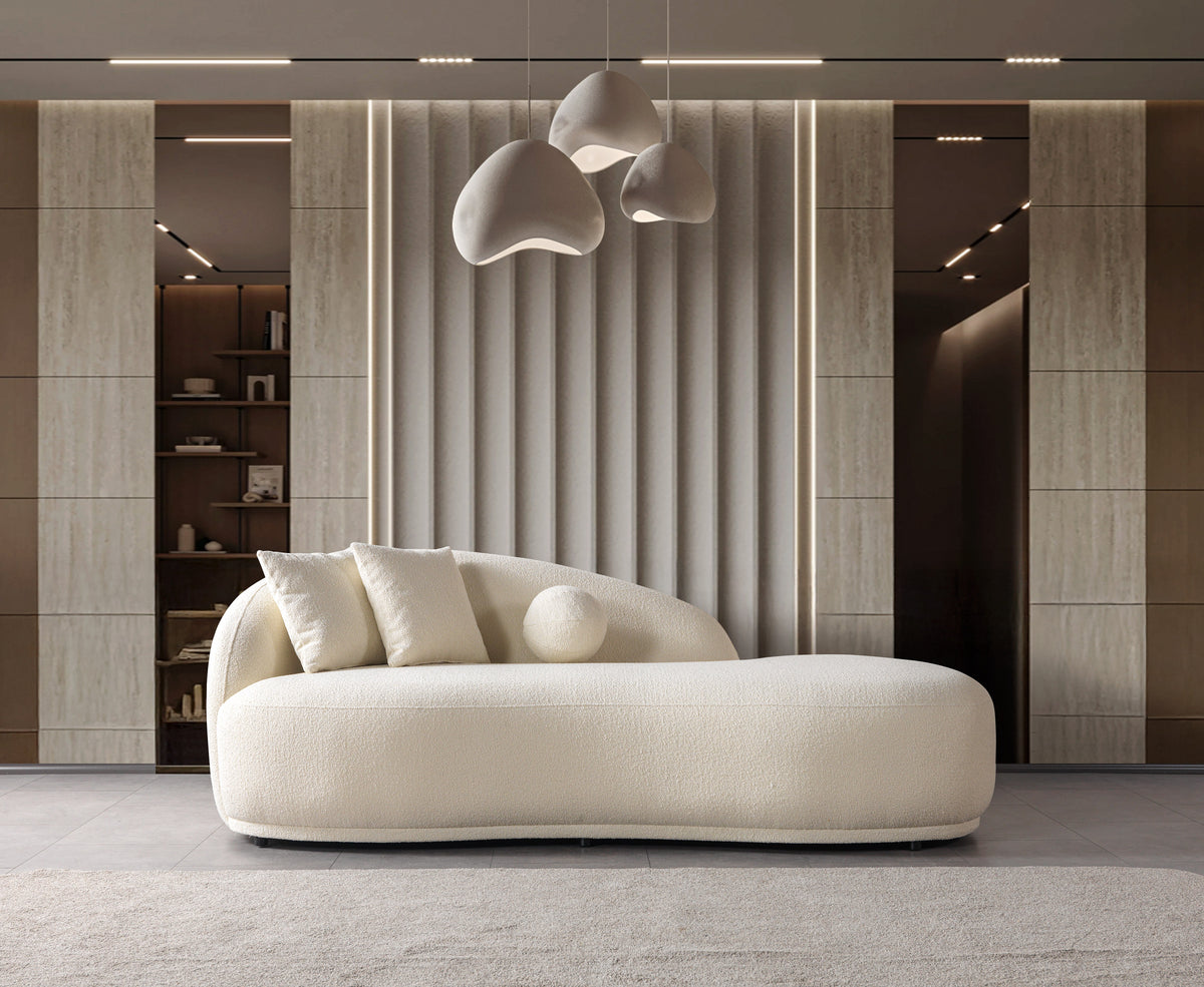 Bonita Ivory Boucle Sofa Chaise 87" from Ella Furniture