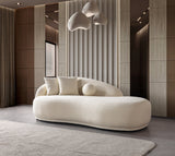 Bonita Ivory Boucle Sofa Chaise 87" view 4