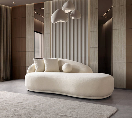 Bonita Ivory Boucle Sofa Chaise 87" view 4