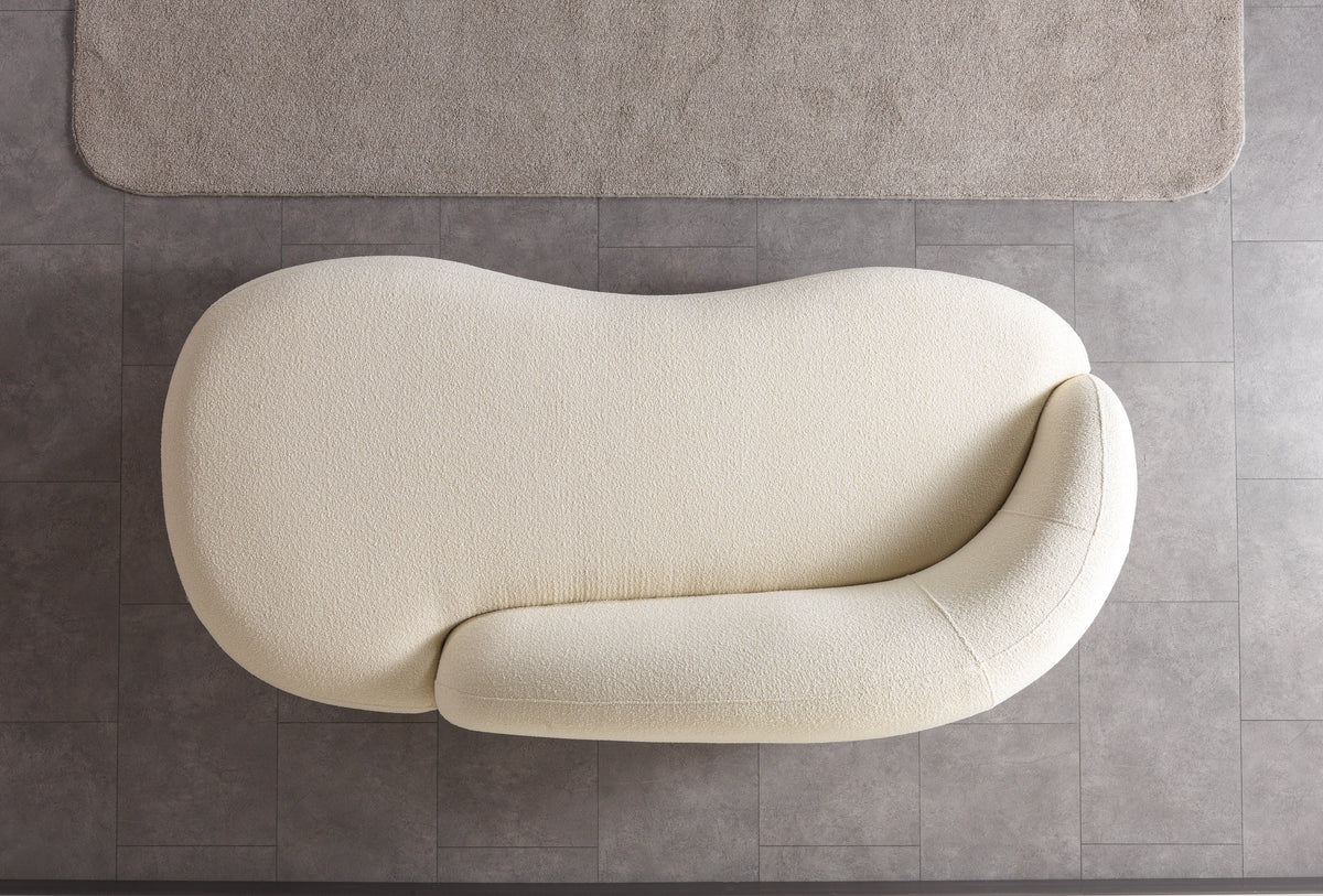 Bonita Ivory Boucle Sofa Chaise 87" view 8