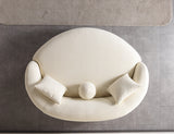 Bonita Ivory Boucle Round Sofa 71" view 8