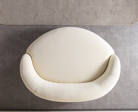 Bonita Ivory Boucle Round Sofa 71" view 9