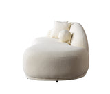 Bonita Ivory Boucle Sofa Chaise 87" view 10