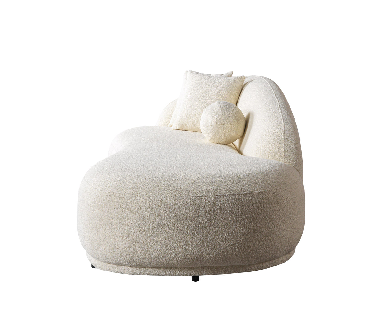 Bonita Ivory Boucle Sofa Chaise 87" view 10