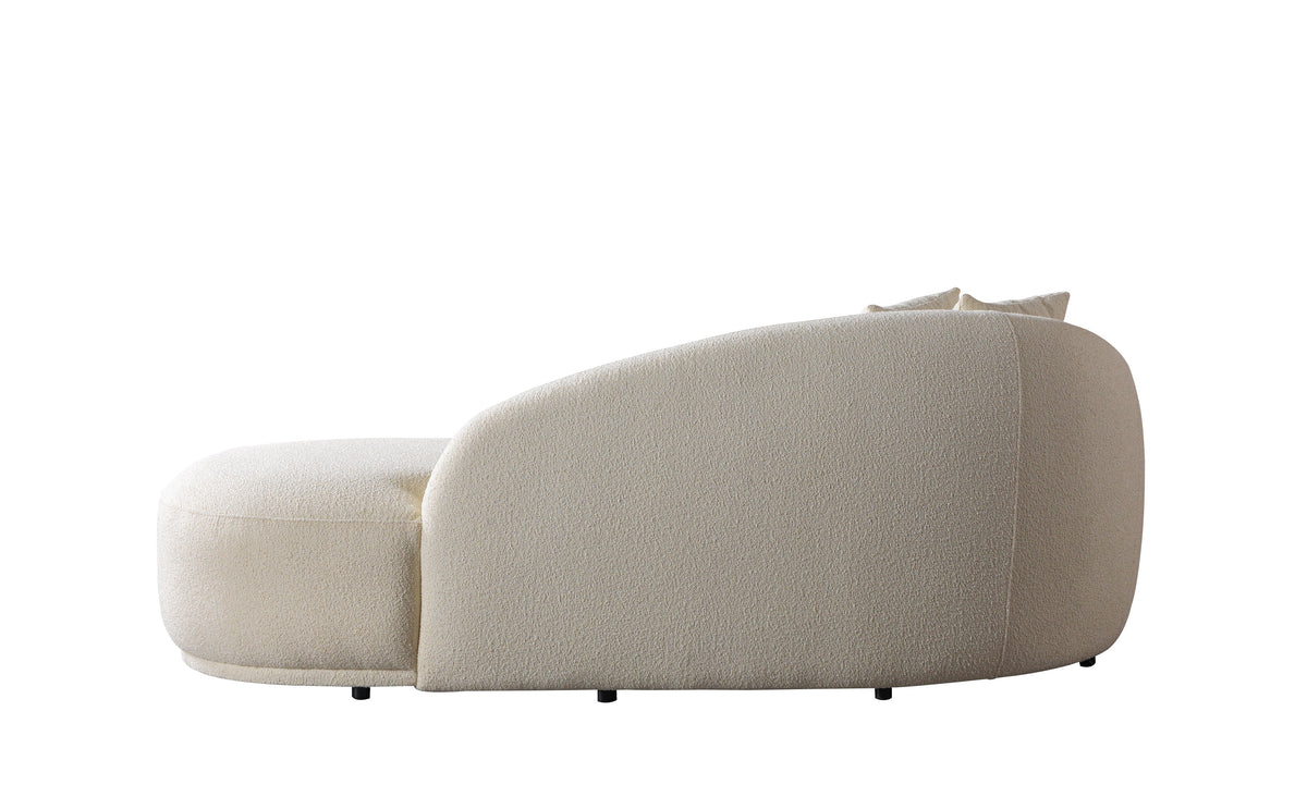 Bonita Ivory Boucle Sofa Chaise 87" view 11