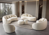 Bonita Ivory Boucle Sofa Chaise 87" view 3