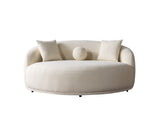 Bonita Ivory Boucle Round Sofa 71" view 12