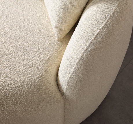 Bonita Ivory Boucle Round Sofa 71" view 13