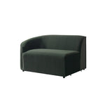 Cloe Green Velvet Curved 134" RAF Sectional view 13