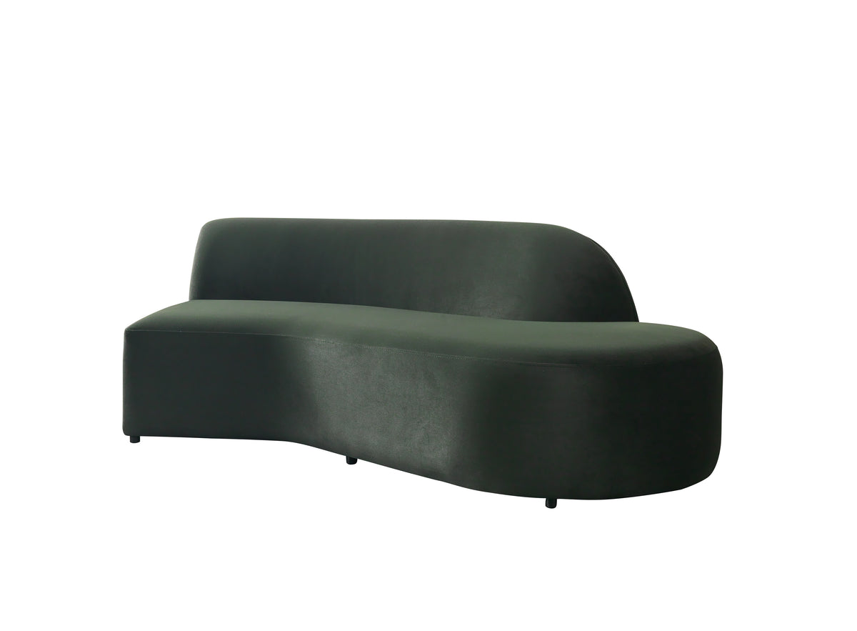 Cloe Green Velvet Curved 134" RAF Sectional view 14