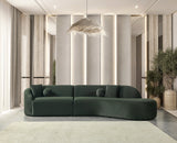 Cloe Green Velvet Curved 134" RAF Sectional from Ella Furniture