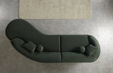 Cloe Green Velvet Curved 134" RAF Sectional view 6