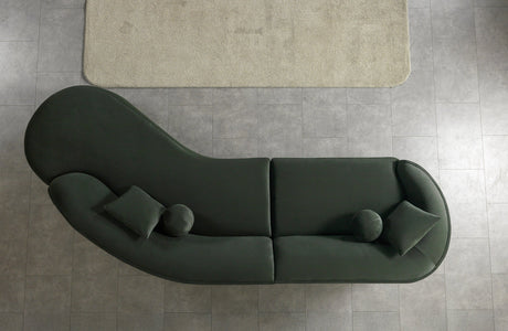 Cloe Green Velvet Curved 134" RAF Sectional view 6