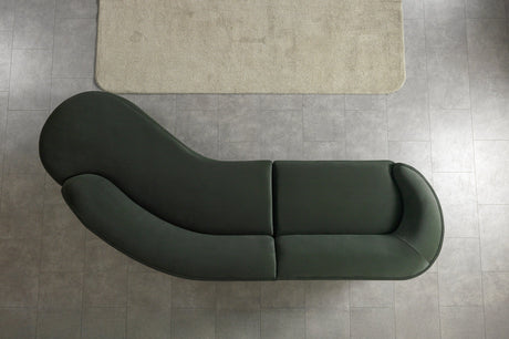 Cloe Green Velvet Curved 134" RAF Sectional view 7