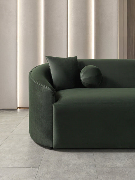 Cloe Green Velvet Curved 134" RAF Sectional view 8