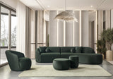 Cloe Green Velvet Curved 134" RAF Sectional view 2