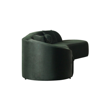 Cloe Green Velvet Curved 134" RAF Sectional view 11