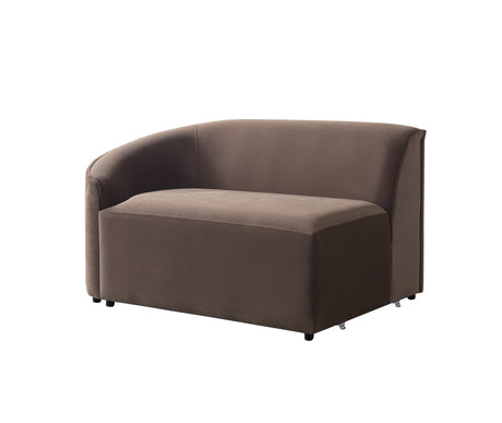 Cloe Coffee Velvet Curved 134" RAF Sectional view 13