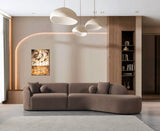 Cloe Coffee Velvet Curved 134" RAF Sectional from Ella Furniture