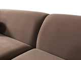Cloe Coffee Velvet Curved 134" RAF Sectional view 9
