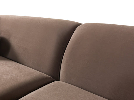 Cloe Coffee Velvet Curved 134" RAF Sectional view 9