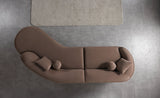 Cloe Coffee Velvet Curved 134" RAF Sectional view 6