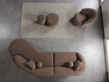 Cloe Coffee Velvet Curved 134" RAF Sectional view 5