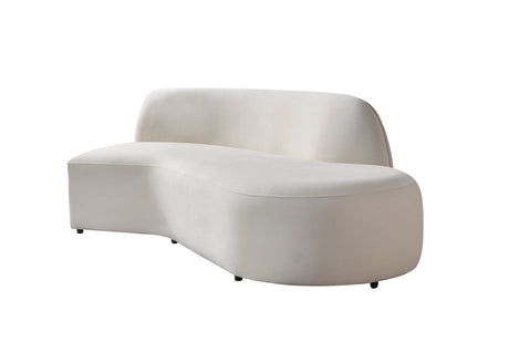 Cloe Ivory Velvet Curved 134" RAF Sectional view 14