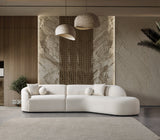 Cloe Ivory Velvet Curved 134" RAF Sectional from Ella Furniture