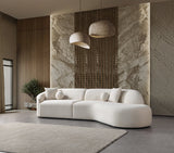 Cloe Ivory Velvet Curved 134" RAF Sectional view 4